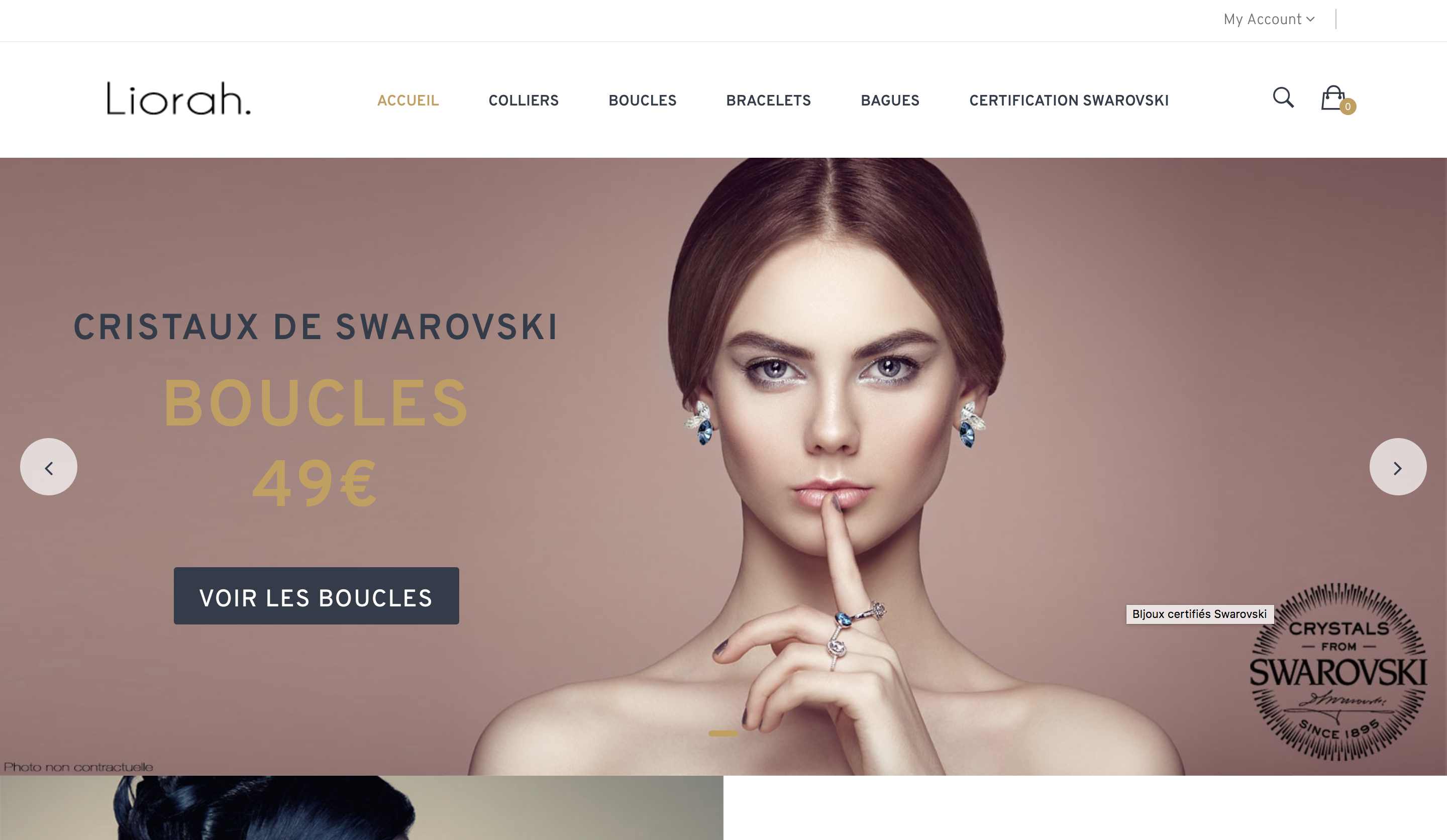 Site e-commerce de bijoux Swarovski